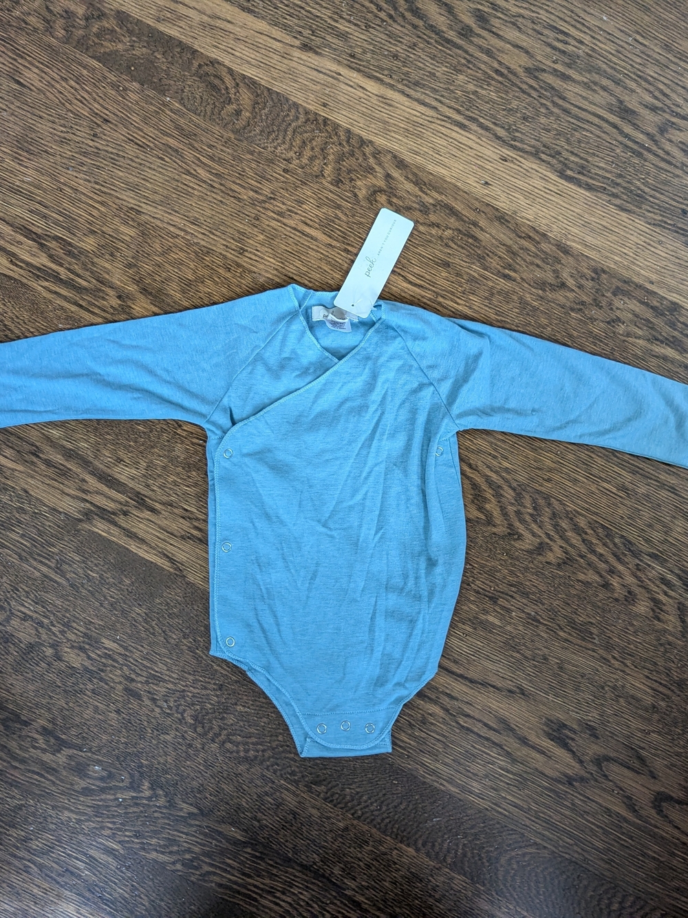 Peek Little Peanut Onesie 12-18M NWT 2017 Heather Blue Wrap Bodysuit